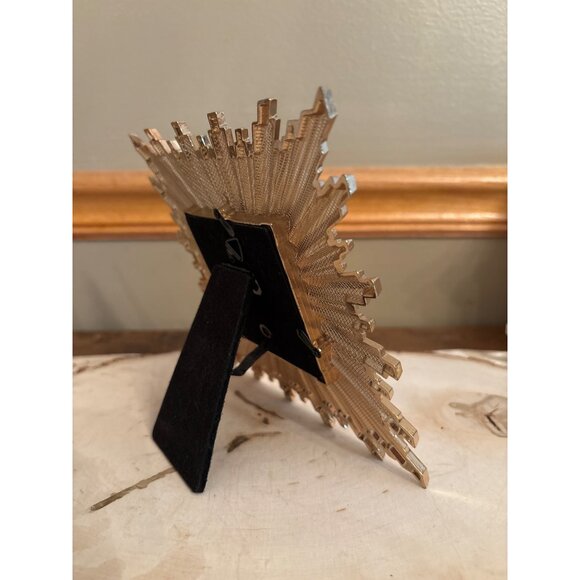 Global Shores Gold Starburst Sunburst Photo Frame 3"x3" Metal - Picture 3 of 8